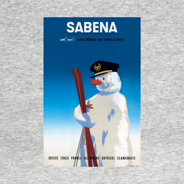 Vintage Travel Poster Belgium Sabena by vintagetreasure